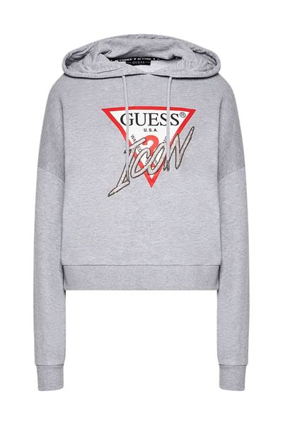 Guess ICONIC HOOD SWEATSHI women's sweatshirt gray