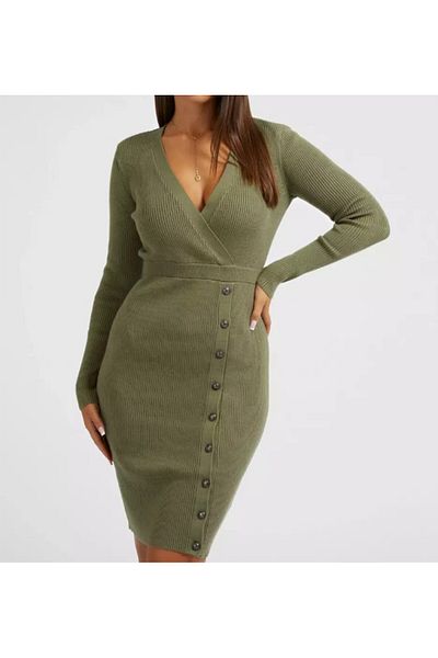 Guess ES ALEXANDRA DRESS S women's dress green