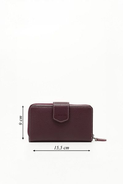 GÖNDERİ(R) Damson Anthracite Gön Genuine Leather Women's Wallet 06246
