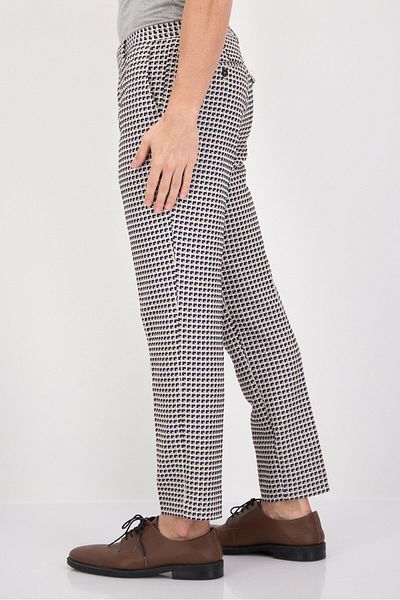 Twisted Tailor Men Slim Fit Grid Pattern Chino Pants, Beige