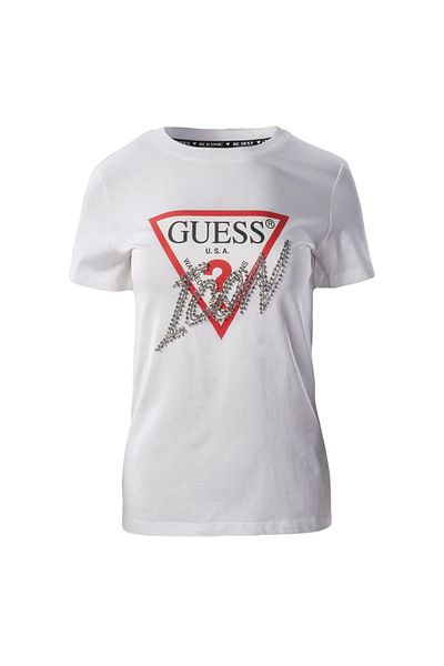 Guess Tricou damă SS CN ICON TEE alb