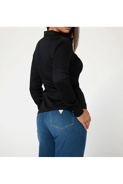 Guess Cămașă de damă GUESS LS CATE SHIRT neagră
