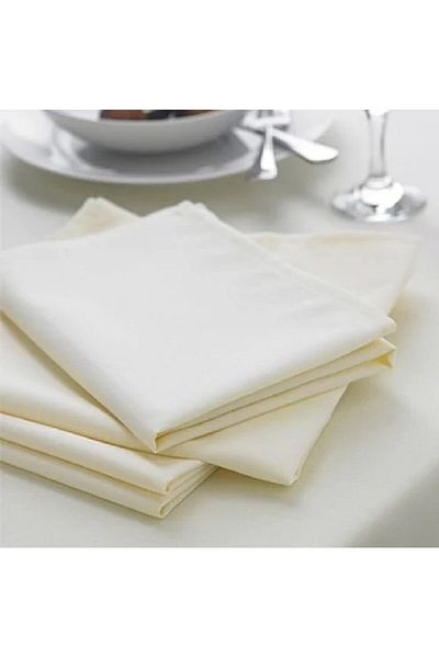 Kotonia Home Set Of 10 Hotel Table Napkins, 100% Cotton, Creton, Size 40x40 Cm, Ivory