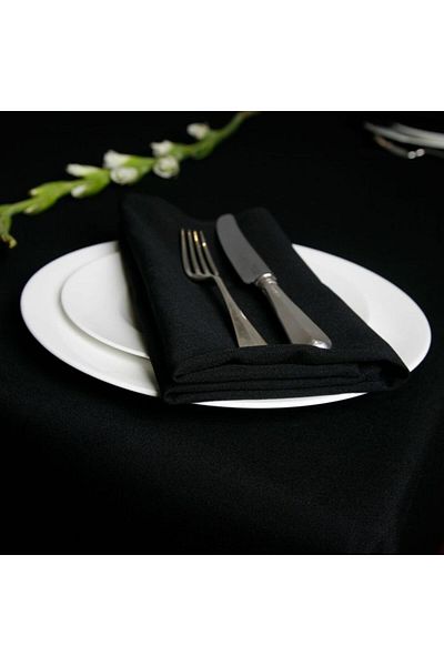 Kotonia Home Set Of 10 Hotel Table Napkins, 100% Cotton, Cretonne, Size 40x40 Cm, Black
