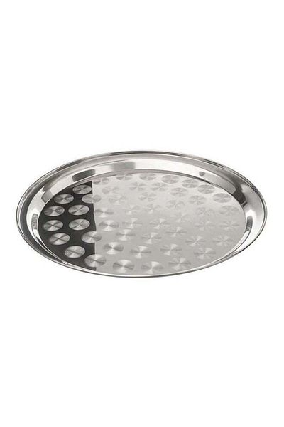 ALMUFARREJ Round Dinner Plate Silver 60centimeter