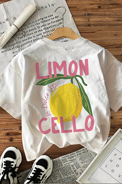 MYADA Tricou Trend cu imprimeu pe spate Lemon Cello cu design special 23618