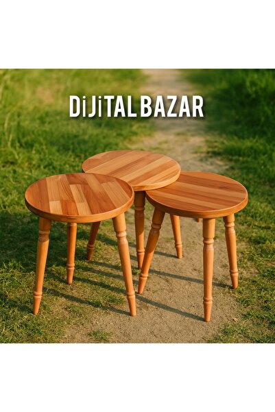 Dijital Bazar - Ahşap Sehba 3 Lü ( Tamamen Doğal Ahşaptır ) 3lü Sehba
