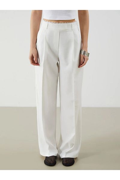 LC Waikiki Xside white loose fit wide leg women's pants