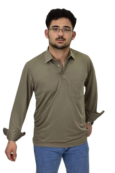 Raymons Ανδρικό πουκάμισο με γιακά Uzunkol T-shirt T6063 BGL-ST04542