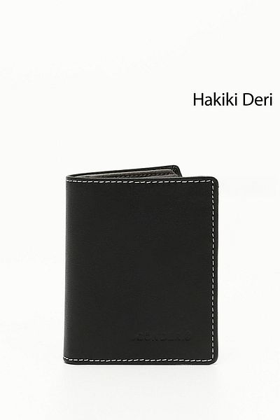 GÖNDERİ(R) BLACK ANTHRACITE Heart Leather Men's Wallet 06753