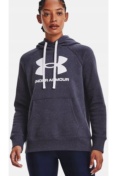Under Armour UA Rival Fleece Logo Hoodie-GRY womens sweatshirt black