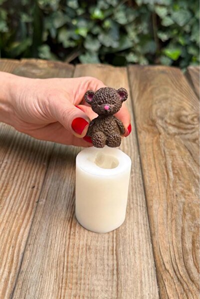 rufus concept Tüylü Ayı Mini Silikon Mum Kalıbı