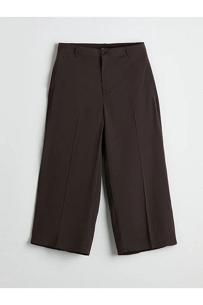 LC Waikiki Pantaloni de damă LCW Vision Brown Standard Fit Wide Leg