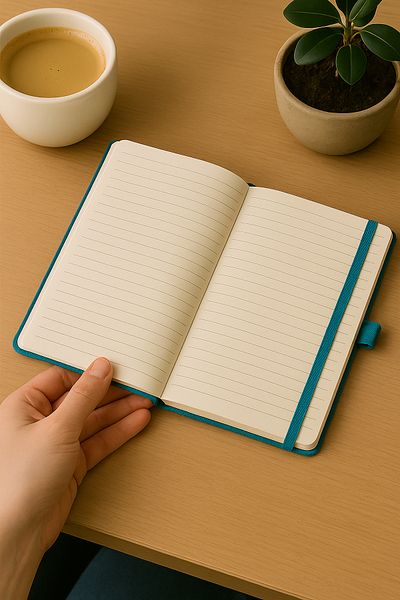 inkglo مفكرة مفكرة ذات غطاء صلب من الجلد الحراري بحجم الجيب باللون الفيروزي، مخطط دفتر ملاحظات محمول مرن