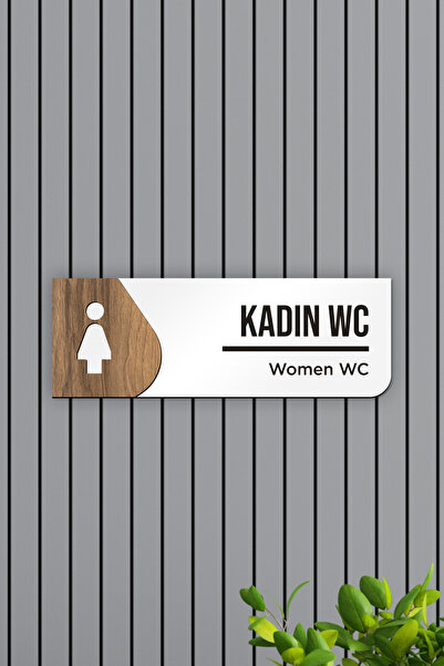 AHWART Kadın WC Ofis Oda Kapı İsimliği Yönlendirme Tabelası Levhası Kişiselleştirilebilir