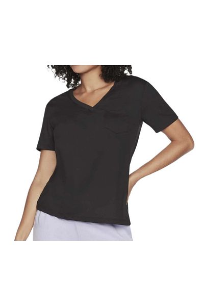 SKECHERS GODRI SERENE V-NECK women's t-shirt, black