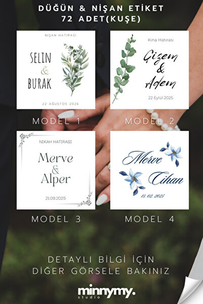 Minnymy kişiye Özel Söz-nikah-nişan-düğün-kare Çikolata Etiketi