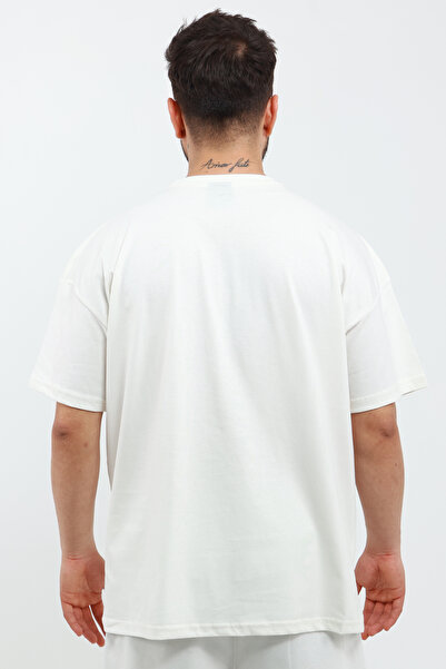 OXVİN Ανδρικό 100% βαμβακερό πλεκτό T-Shirt OVERSIZED (RELAXED FIT)