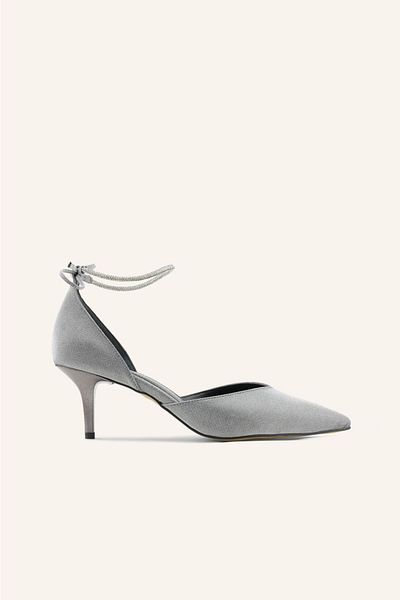 MARCATELLI Pantofi cu toc Elisya cu sclipici platină