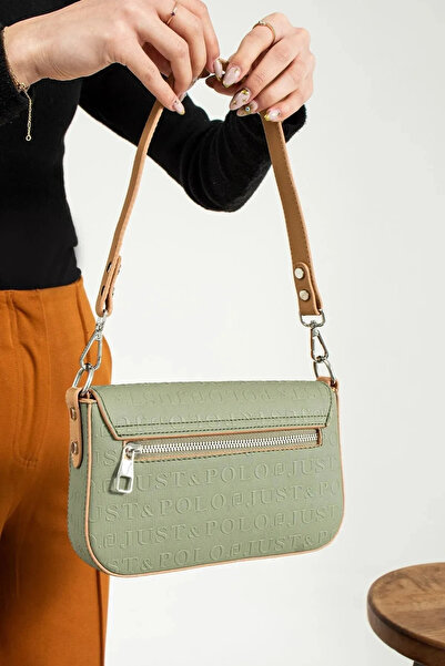 Just Polo حقيبة يد وكتف نسائية منقوشة