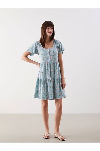 LC Waikiki Mini rochie florală cu decolteu în U