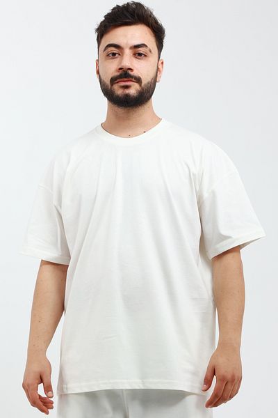 OXVİN Ανδρικό 100% βαμβακερό πλεκτό T-Shirt OVERSIZED (RELAXED FIT)