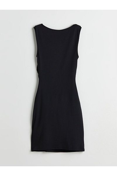 LC Waikiki Crew Neck Gathered Mini Dress