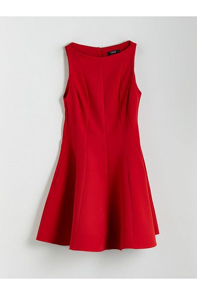 LC Waikiki Boat Neck Mini Dress