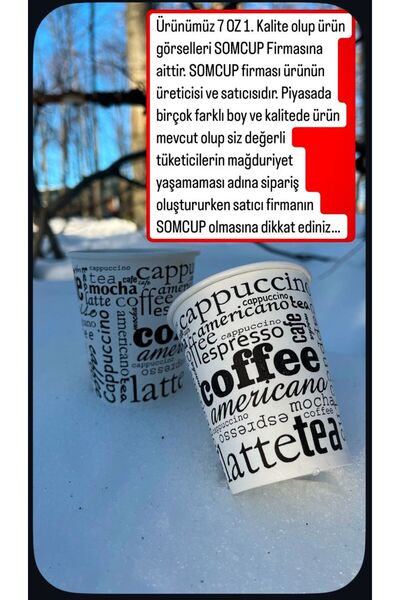 som Somcup 7 oz Cardboard Cup (50 Pcs) Thermoboll Free Hot and Cold Drink Cup