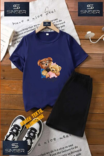 SS SİNSER Παιδικό T-shirt AYICIK 2LI SELFIE με ειδική στάμπα και λαιμόκοψη - ...