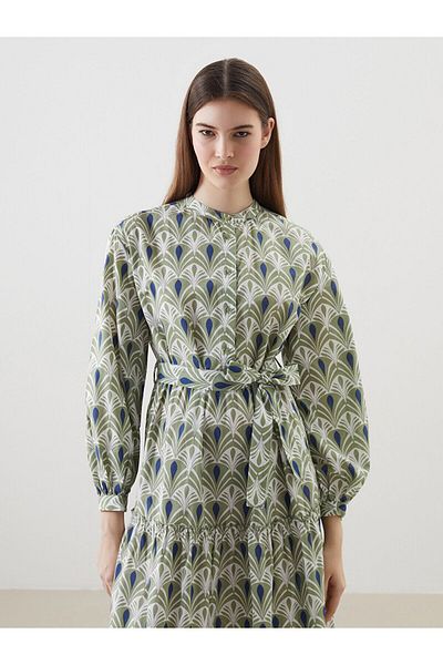 LC Waikiki Judge Collar Patterned Women's Dress