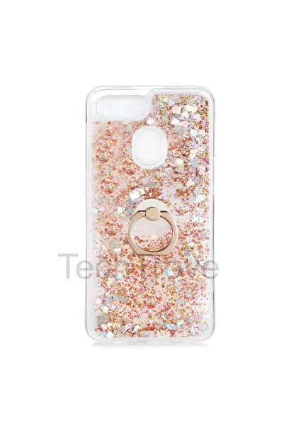 TechTrove Oppo AX7 Kılıf Simli Sıvılı Tasarım Kamera Koruma Çıkıntılı Yüzüklü...