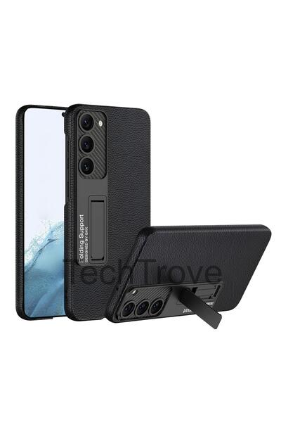 TechTrove Samsung Galaxy S23 Kılıf Deri Arka Yüzey Standlı Lüks Kapak