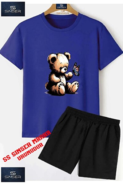SS SİNSER Tricou cu gât rotund cu imprimeu personalizat pentru copii BEAR SIT...