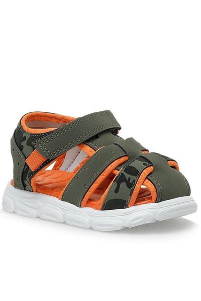 Rakerplus Khaki Green Camouflage Patterned Children's Sandals