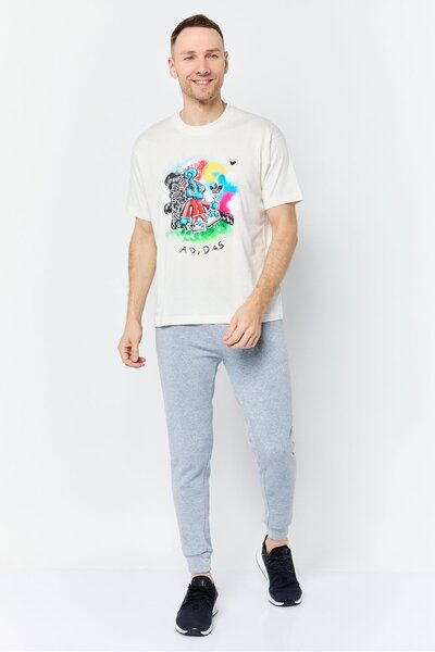 adidas Men Sportswear Fit Short Sleeves Outdoors T-Shirt, Off White