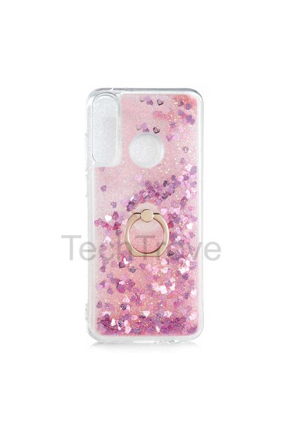 TechTrove Huawei Y6P Kılıf Simli Sıvılı Tasarım Kamera Koruma Çıkıntılı Yüzük...