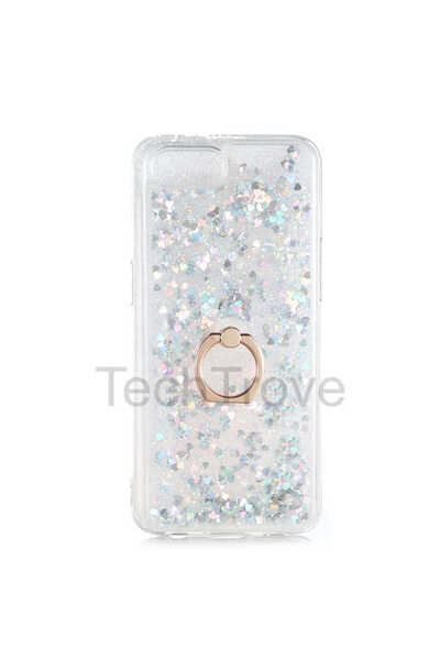 TechTrove Realme C2 Kılıf Simli Sıvılı Tasarım Kamera Koruma Çıkıntılı Yüzükl...