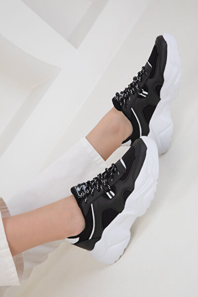 SOHO Black-White Women's Sneaker 20574