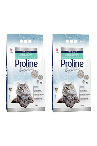 Pro Line Extra Sodium Bentonit Gri Topaklanan Kedi Kumu 10 lt x 2 Adet