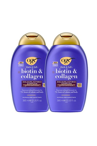 OGX 385 ml Biotin & Collagen Plumping Shampoo - 2 Pieces