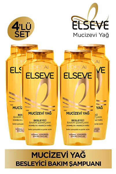 ELSEVE L'Oréal Paris Elseve Mucizevi Yağ Besleyici Bakım Şampuanı 400 ml 4'lü Set