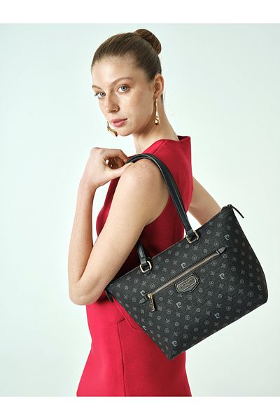Pierre Cardin Geantă de umăr pentru femei Black Monogram 05PO25Y2045