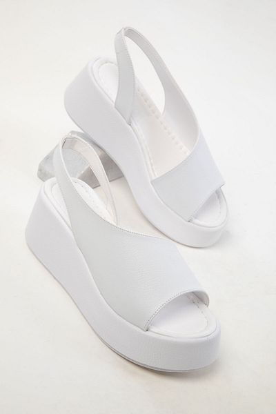 SOHO White Women's Wedge Heeled Shoes 20568
