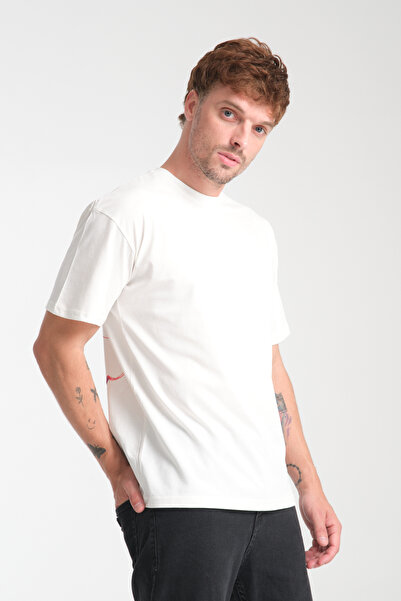 Trendyol Collection Oversize White Cotton T-Shirt - Back Print Tmnss25Ts00225