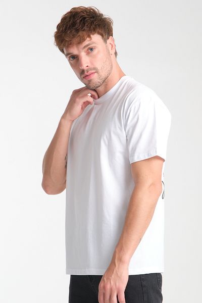 Trendyol Collection Übergroßes weißes Baumwoll-T-Shirt – Rückendruck TMNSS25TS00225