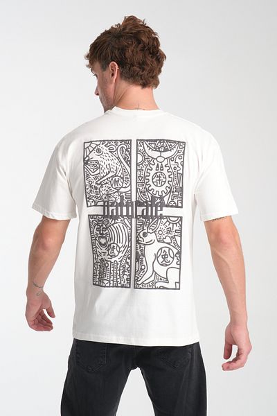 Trendyol Collection Λευκό μπλουζάκι με φουσκωτό στάμπα 100% βαμβάκι TMNSS25TS00200