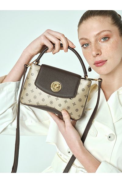Pierre Cardin Geantă de umăr pentru femei Monogram auriu 05PO25Y2062