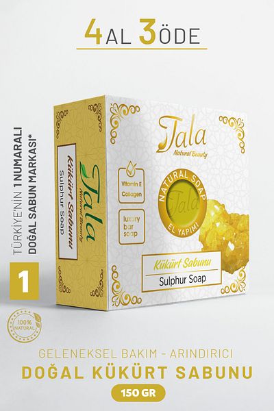 Tala Sulfur Soap Natural Skin Cleansing and Purifying Sulfur Soap 150 Gr
