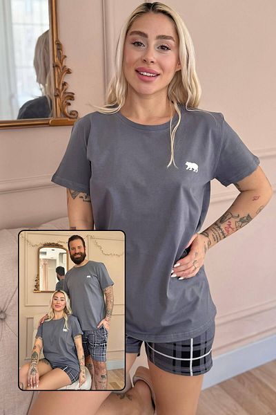 Pijamaevi Lover Family Pijamas με Smoked Bear Short - Γυναικείο Σετ